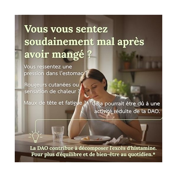 120 caps DAO VEGAN – Haute dose 300 000 HDU par dose journalière – Gélules gastro-résistantes – Enzyme DAO 100% végétale avec