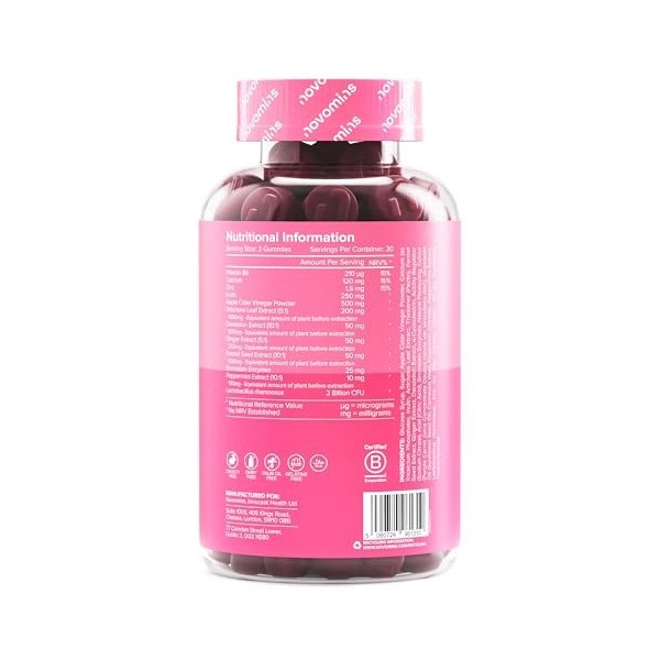 Gommes à mâcher De-Blo – Complément en enzymes digestives avec bromélaïne, inuline, menthe poivrée, gingembre, probiotiques p