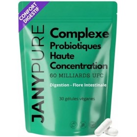 Probiotique Flore Intestinale 60 Milliards UFC - Complexe Souches Multiples & Prébiotiques Magnésium Silicium - Digestion Ven