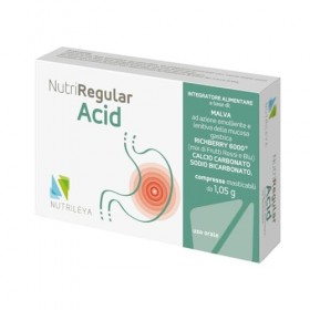 NutriRegular Acid - 40 comprimés à croquer - Aussi pour Garçons - Contrôle de lacidité avec Mauve, Bicarbonate - Action prot