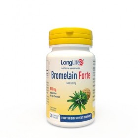 LongLife® Bromelain Forte | Haute concentration 2400 GDU/g | Bromélaïne issue de la tige d’ananas | Drainage jambes et digest