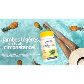 LongLife® Bromelain Forte | Haute concentration 2400 GDU/g | Bromélaïne issue de la tige d’ananas | Drainage jambes et digest