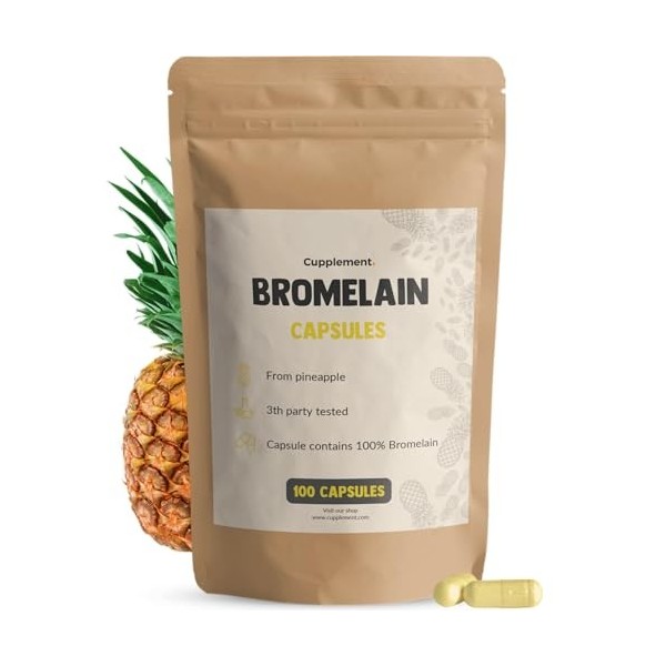 Cupplement Bromélaïne Capsules 500 mg par capsule - Bromélaïne - Protéines - Sport - Enzymes - Ananas - Pas de digestion - Vé
