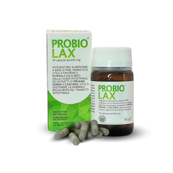 PROBIOLAX Complément pour Transit Intestinal Régulier et Bien-être Digestif, 30 Capsules avec FOS Prébiotiques, Seine, Prune,