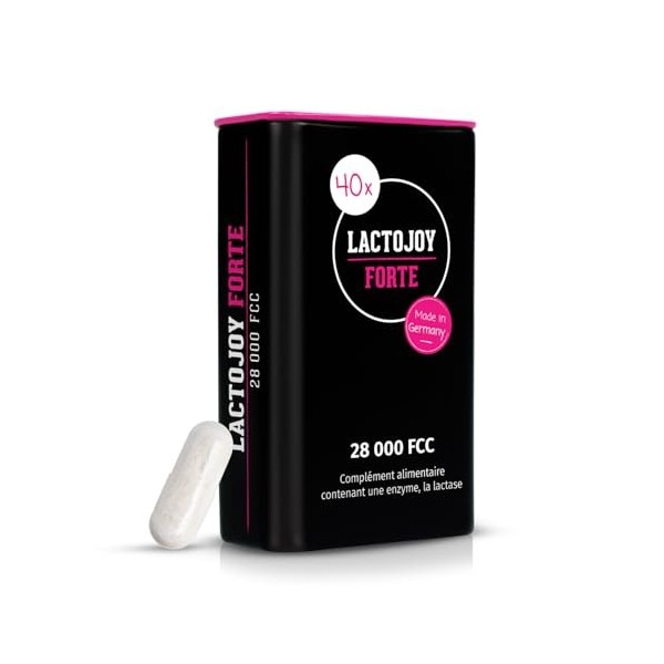 LactoJoy FORTE 28 000 FCC – Capsules Lactase avec Effet Dépôt 6h – 40 Capsules Véganes – Action Rapide & Longue Durée – Sans ...