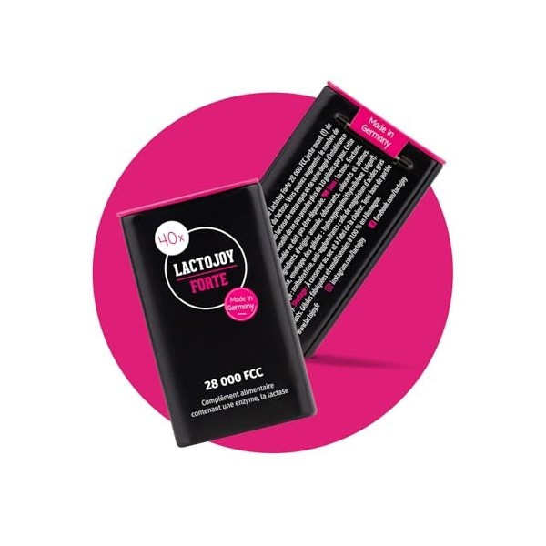 LactoJoy FORTE 28 000 FCC – Capsules Lactase avec Effet Dépôt 6h – 40 Capsules Véganes – Action Rapide & Longue Durée – Sans ...