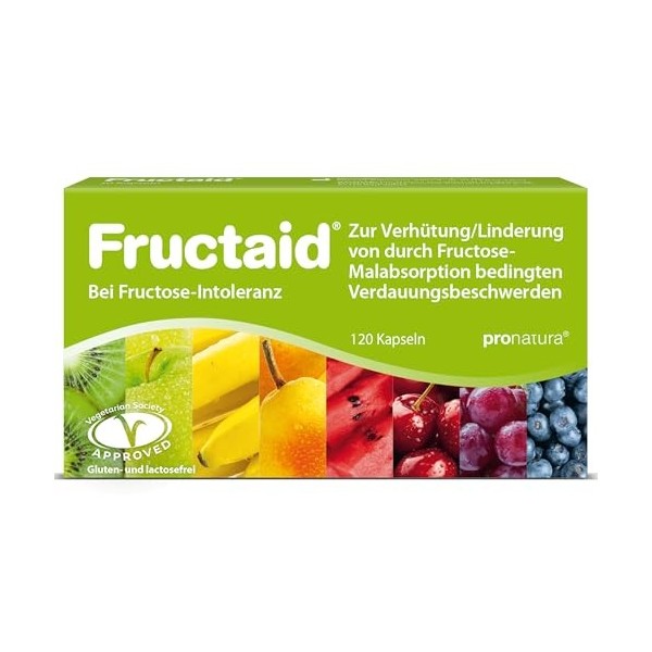 pro natura Fructaid - 120 gélules pour lintolérance au fructose - Supplément pour la prévention et le soulagement des troubl