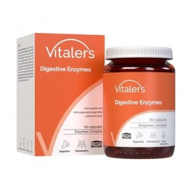 Enzymes digestives Vitalers - 60 gélules, Végétalien, 2 mois de supplémentation, Sans conservateur, Composition pure