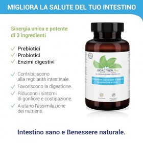 Bioactizen Plus 120 Cps Complément Ferments Lactiques Adultes, Probiotiques Et Prébiotiques Pour Intestin Avec Enzymes Digest