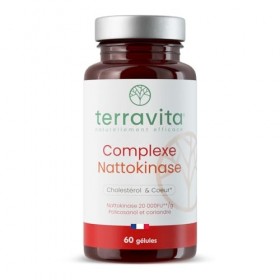 NATTOKINASE Breveté Nattiase® | 100 mg 20.000 FU/g | Formule Unique avec Coriandre et Policosanol | Enzyme Natto | Santé Ca