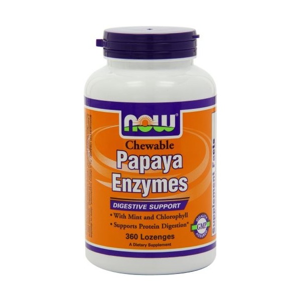 NOW Foods Papaya Enzyme, Chewable - 360 lozenges