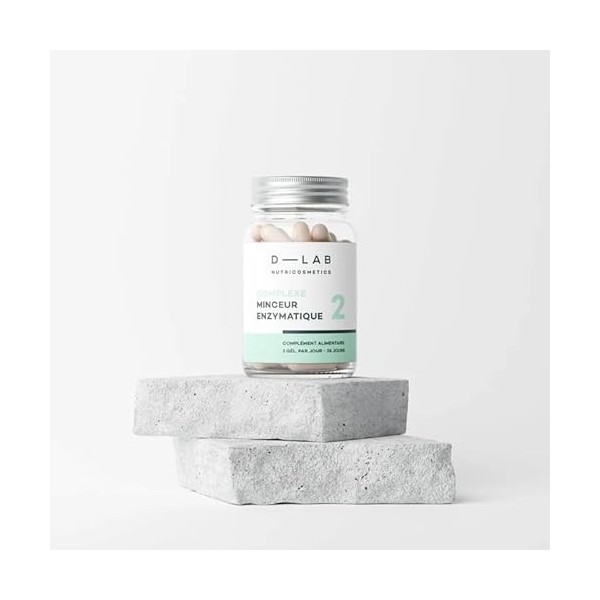 D-LAB| Complexe Minceur Enzymatique | Cure 28 Jours | Enzymes Digestives, Brûleurs Naturels et Fibres Prébiotiques | Soutien 