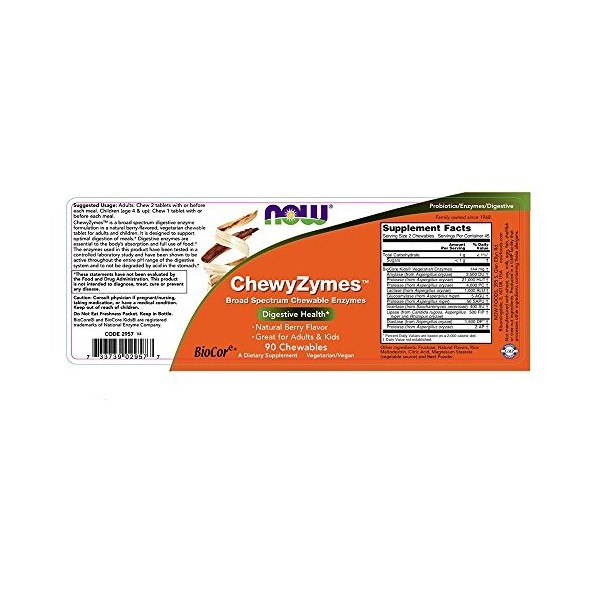 NOW Foods ChewyZymes - 90 chewables