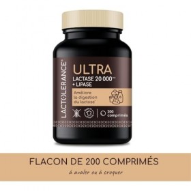 LACTOLERANCE ULTRA – Complément Alimentaire Double Action avec Lactase 20 000 FCC et Lipase 500 UI – Digestion Optimale du La