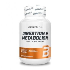 BioTechUSA Digestion & Metabolism, Suplemento alimenticio en forma de comprimidos con extractos vegetales, enzimas, minerales