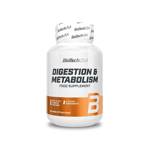 BioTechUSA Digestion & Metabolism, Suplemento alimenticio en forma de comprimidos con extractos vegetales, enzimas, minerales
