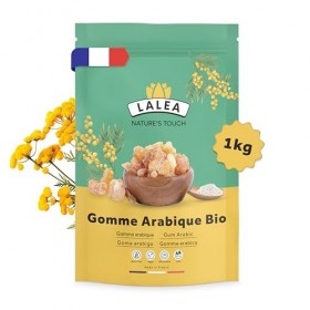 Gomme arabique bio en poudre, Poudre de fibre alimentaire du gomme dacacia bio 1Kg, Végétalien et Keto, Sans Gluten, 90% de ...