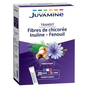 Juvamine - Transit - Flore Intestinale et Equilibre - Prébiotiques - Fibres de chicorée - Inuline - Fenouil - Fabriqué en Fra