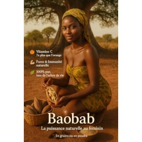 Poudre de Baobab Bio – Superaliment 100% Naturel de Côte d’Ivoire – Source de Vitamine C, Fibres & Antioxydants – Énergie & V