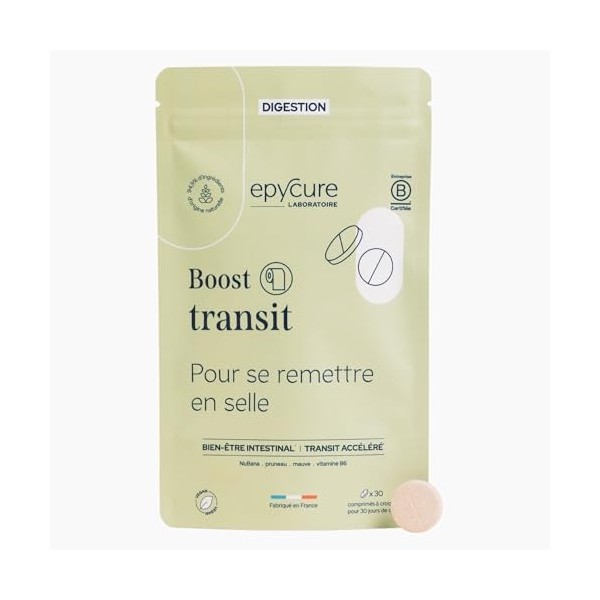 EPYCURE - Boost Transit - Accélère le Transit & Apaise les Intestins - 94,9% Naturel - Bananes Vertes, Pruneau, Mauve, Vitami...