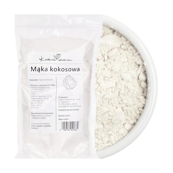 Farine De Coco 1 kg – Farine Naturelle De Haute Qualité, Riche En Fibres Et Protéines Végétales, Idéale Pour Cuisine KETO, Vé