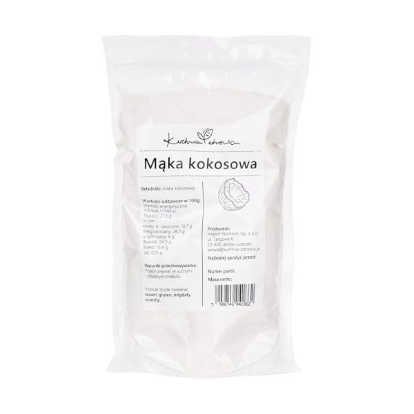 Farine De Coco 1 kg – Farine Naturelle De Haute Qualité, Riche En Fibres Et Protéines Végétales, Idéale Pour Cuisine KETO, Vé