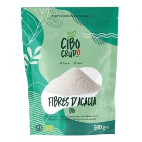 CiboCrudo Gomme Arabique Bio - 500g. Fibre Alimentaire dAcacia Riche en Fibres 85% et Sans Sucres. Fibre Soluble Végétalie
