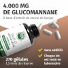 Green Naturals® Glucomannane – Hautement dosé 4 000 mg par dose journalière – Extrait de racine de konjac Amorphophallus kon