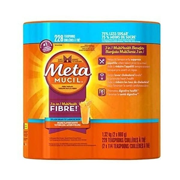 Metamucil Smooth Texture Orange 228 doeses sugar free by Metamucil