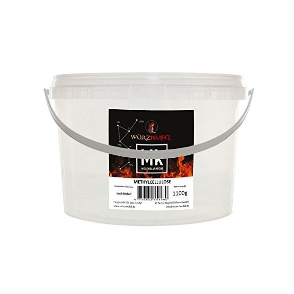 Methylcellulose, MC, gélifiant et épaississant E 461 Cuisine moléculaire PE Seau 1100 g 1,1 kg 