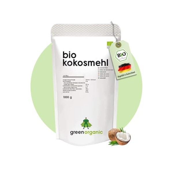 FARINE DE NOIX DE COCO BIOLOGIQUE PREMIUM - faible en glucides, sans gluten, végétalienne, déshuilée, riche en protéines, ric