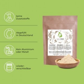 GreatVita Poudre de fibre dacacia bio 400 g – Caoutchouc arabique E414 Type 4918 | 90 % de fibres, soluble et neutre au goût ...