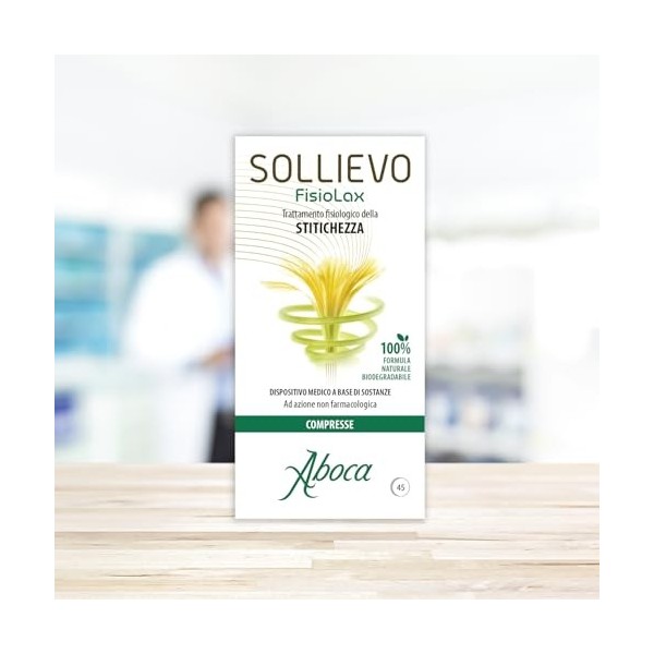 Aboca - Soulagement PhysioLax Comprimés - Traitement Physiologique de la Constipation 45 Unités Lot de 1 Fibre alimentaire