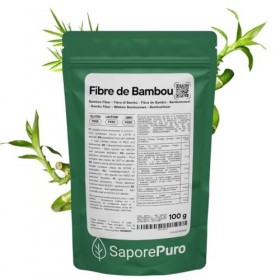 SaporePuro Fibre de Bambou de qualité alimentaire - 100 gr - farine faible en glucides