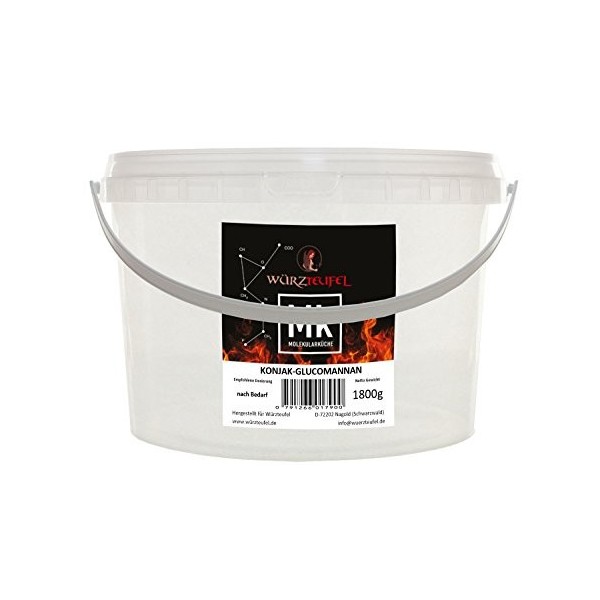 Konjac Glucomannane, E425 ii, farine de konjac, racine de konjac, langue du diable, gomme Konjac Gum. PE – Seau 1800 g 1,8 k