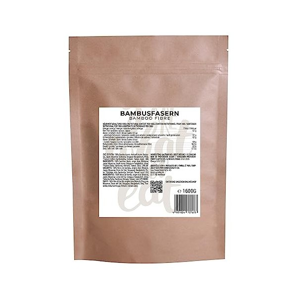 GreatVita Fibres de bambou 1600 g | Qualité supérieure | Faible teneur en glucides | Farine de bambou