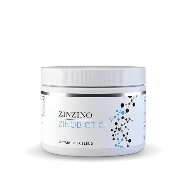 ZinZino Zinobiotic+ Poudre de fibres alimentaires – Complexe multi-fibres – Coquilles de psyllium et farine de guar – Santé i
