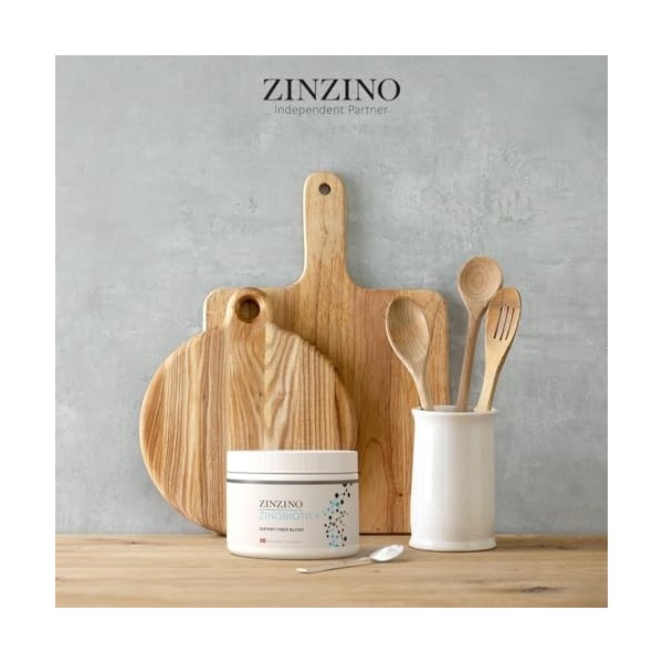 ZinZino Zinobiotic+ Poudre de fibres alimentaires – Complexe multi-fibres – Coquilles de psyllium et farine de guar – Santé i