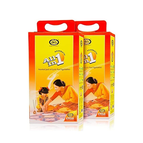 SNUNGPHIR Cycle Pure All in One Agarbathies wiith Free Kumkum & Turmeric Powder - Pack of 2