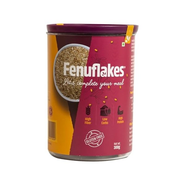 Fenuflakes Supplément de fibres de 300 g | Soulage les ballonnements, lacidité et la constipation | Haute protéine | Fibres 