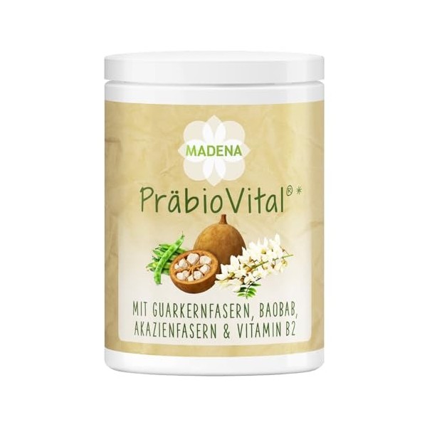 MADENA PrébioVital - 300 g - Fibres prébiotiques pour favoriser la digestion - Avec poudre de baobab et de fibres dacacia - 