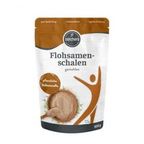 BORCHERS Coquilles de psyllium moulues 500 g, avec inuline, effet gonflant, riche en fibres, végétalien, populaire en pâtisse
