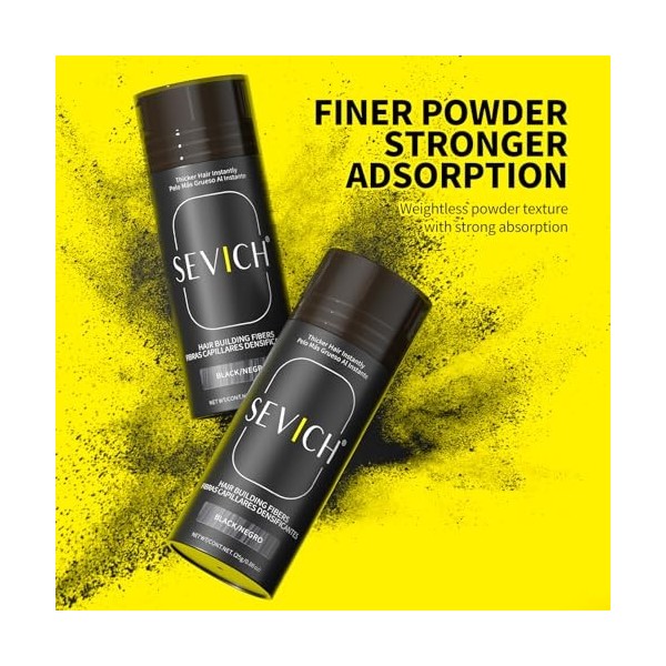 SEVICH Fibres capillaires - Reconstruction de cheveux, fibres naturelles de kératine pour la perte de poids, décharge des fib