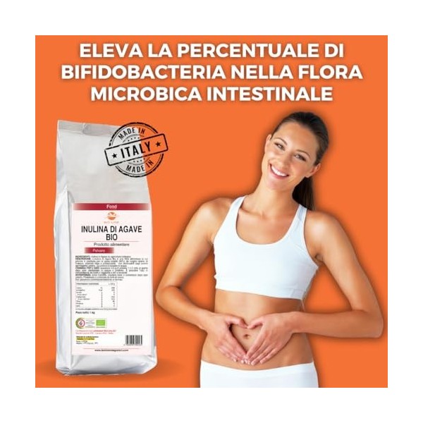 Inuline dAgave dAgriculture Biologique, Fibre Alimentaire Prébiotique 1000 g