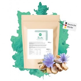 Poudre dinuline pure 500 g avec cuillère doseuse - à base de racine de chicorée belge, fibre végétale - hautement dosée, pré