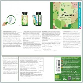 Konjac BIO 4210 mg | Avec 95% Glucomannane + Zinc et Chrome | Dosage Elevé | 90 Gélules | Vegan & Sans Additifs | Vegavero®