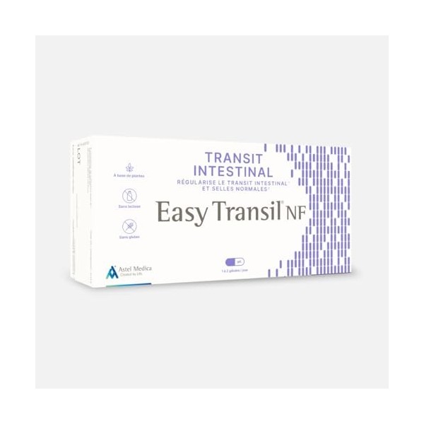 Easy Transil NF - Transit intestinal & Selles normales - Complément alimentaire - 32 et 64 gélules Fibre alimentaire