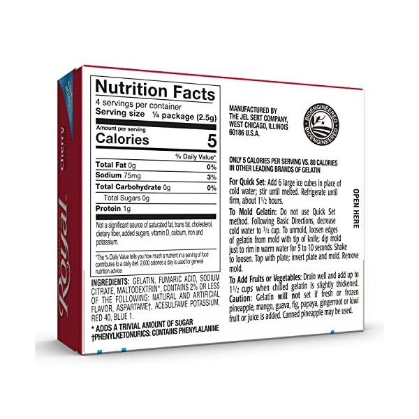 Royal Gelatin, Sugar Free, Cherry, 0.32-Ounce Pack of 12 