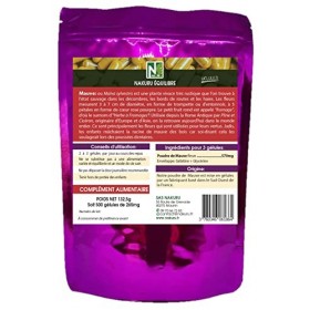 NAKURU | Mauve | Gamme Équilibre | Fabriqué en France | "LHerbe à Fromages !" 500 Gélules de 265mg / Poids Net: 132,5g 