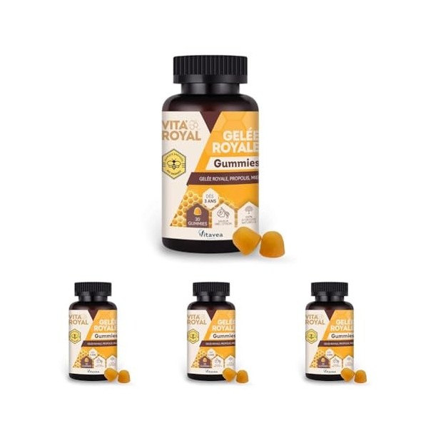 Vitavea - Gummies Gelée Royale - Bienfaits Naturels de la Ruche - Tonus et Vitalité - Gelée royale, Propolis, Miel - 30 gummi